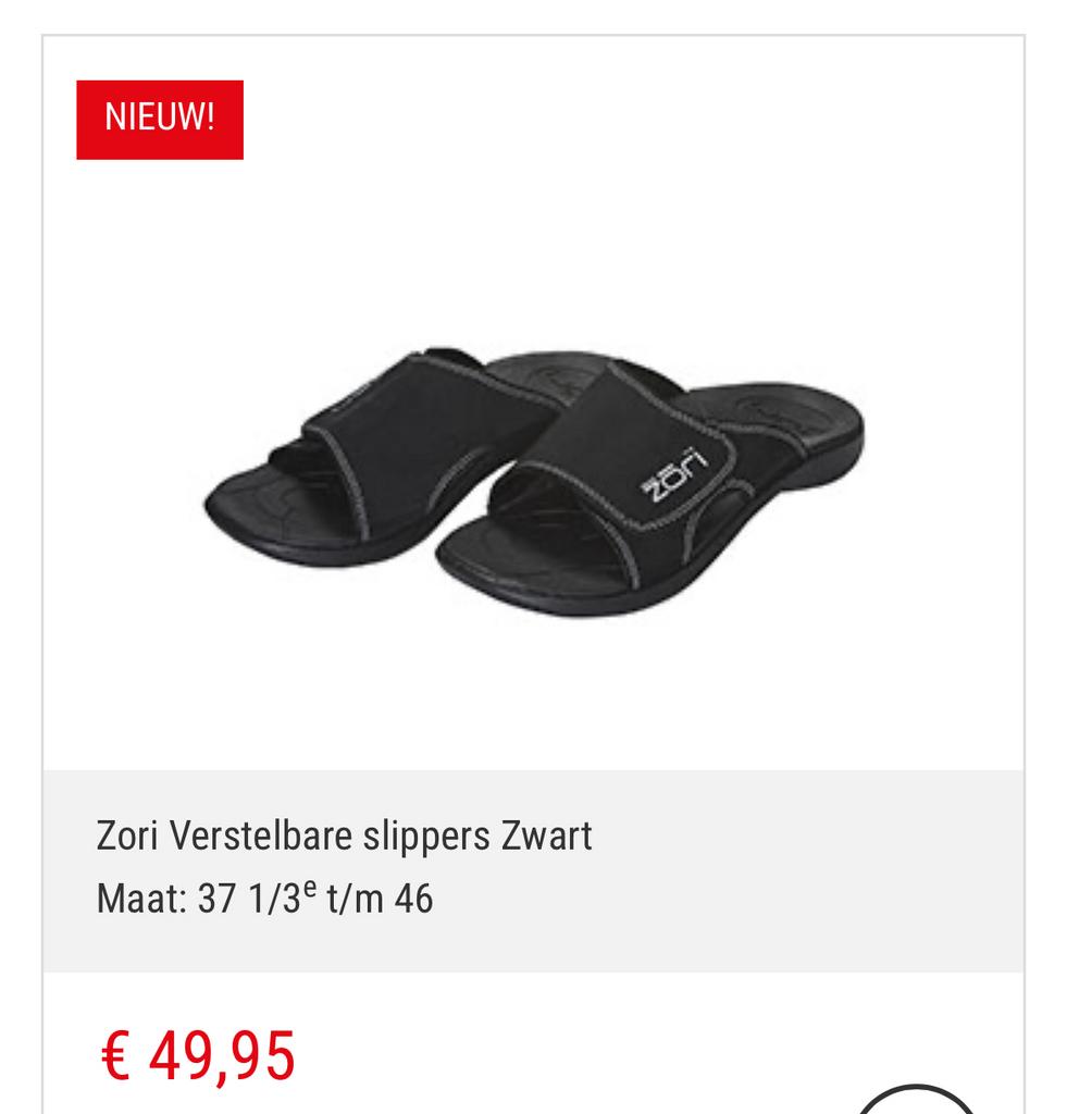 Zori Verstelbare Slippers Zwart - Nieuw maat 12, Ophalen of Verzenden, Nieuw, Zwart