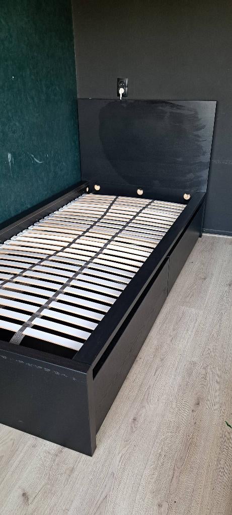bed malm ikea, Huis en Inrichting, Slaapkamer | Bedden, Ophalen, Gebruikt, 90 cm, Eenpersoons