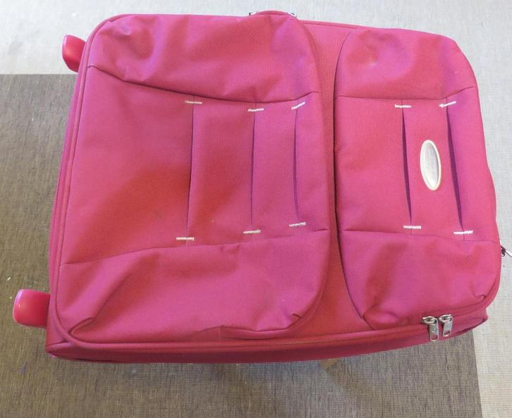 Rood Samsonite rolkoffertje, Sieraden, Tassen en Uiterlijk, Koffers, Gebruikt, Hard kunststof, 50 tot 60 cm, 35 tot 45 cm, Uitschuifbare handgreep
