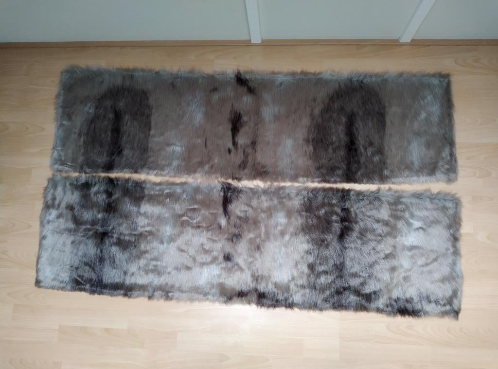 z.g.a.n. 2 tafellopers/kleedjes van (nep) bont, Huis en Inrichting, Minder dan 50 cm, 100 tot 150 cm, Bruin, Ophalen of Verzenden