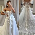 Zeer fraaie nieuwe trouwjurk €849 34 36 38 40 42 44 46, Ophalen, Nieuw, Wit, Trouwjurk