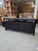 Dressoir Norris Mangohout en staal 180 cm in de kleur Zwart, Huis en Inrichting, Tafels | Sidetables, Ophalen, ., Nieuw, Livingfurn