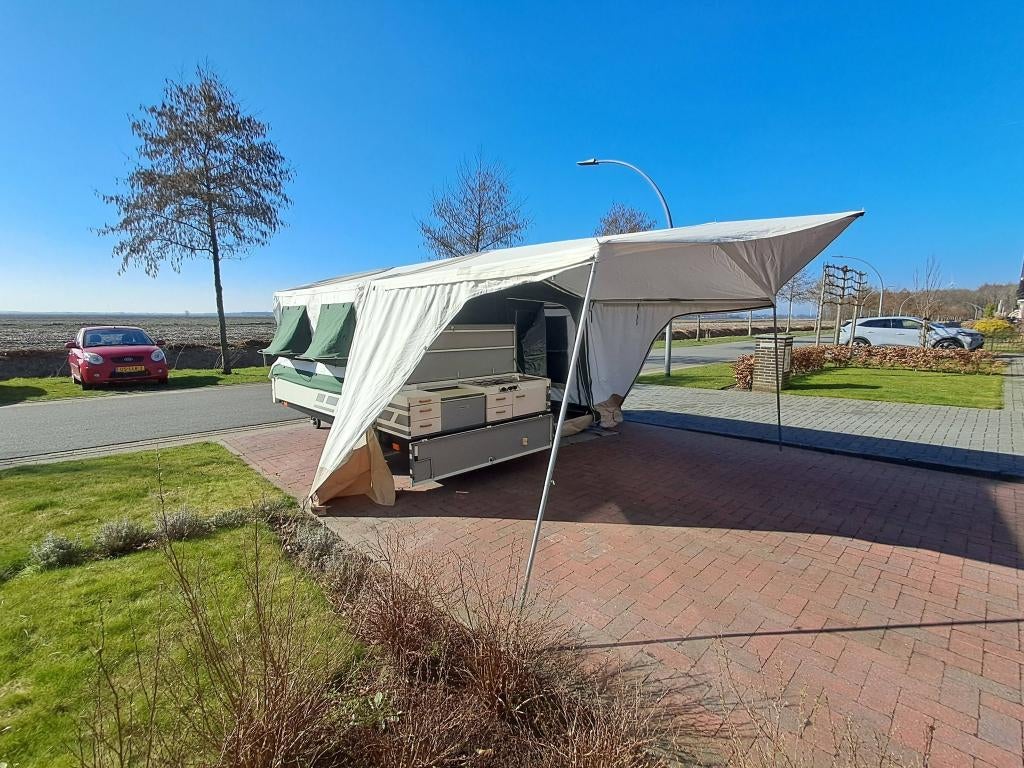 Combi Camp Country groen ecru, Caravans en Kamperen, Vouwwagens, Ophalen, Combi-Camp, Tot en met 2, Aanwezig