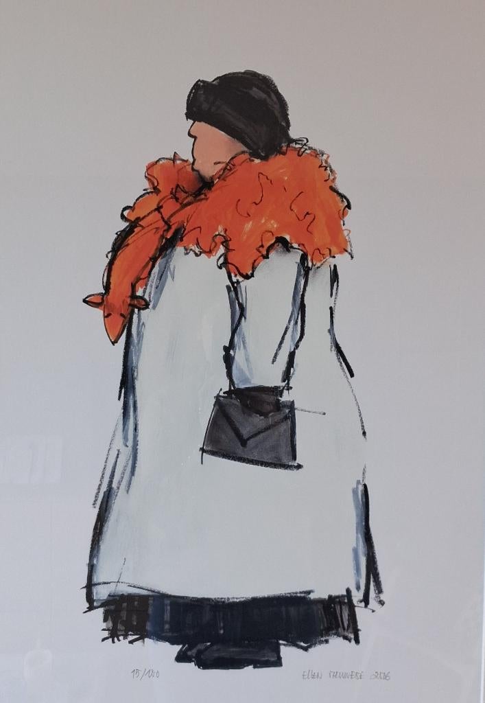 Zeefdruk Koningin Wilhelmina- Ellen Meuwese, Verzamelen, Ophalen, Zo goed als nieuw, Nederland, Overige typen