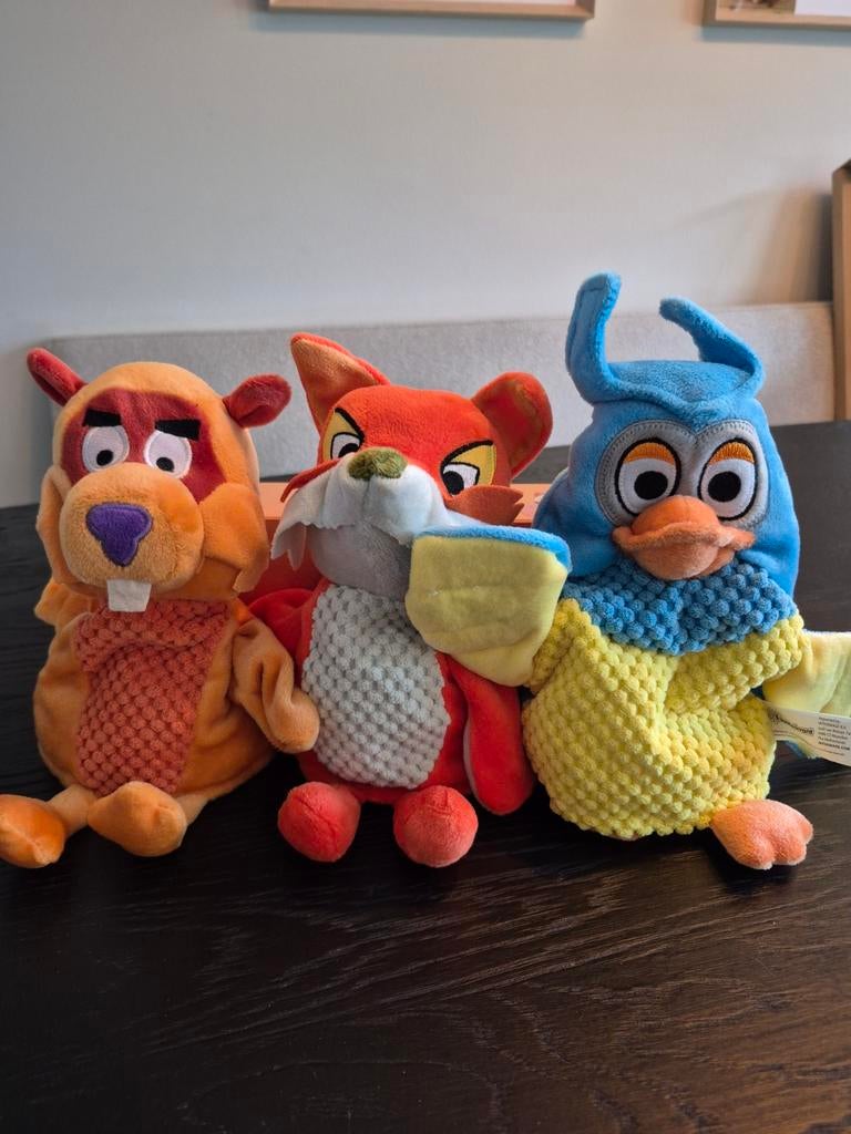 3 Fabeltjeskrant handpoppen, als nieuw, Overige merken, Overige karakters, Overige typen, Ophalen of Verzenden