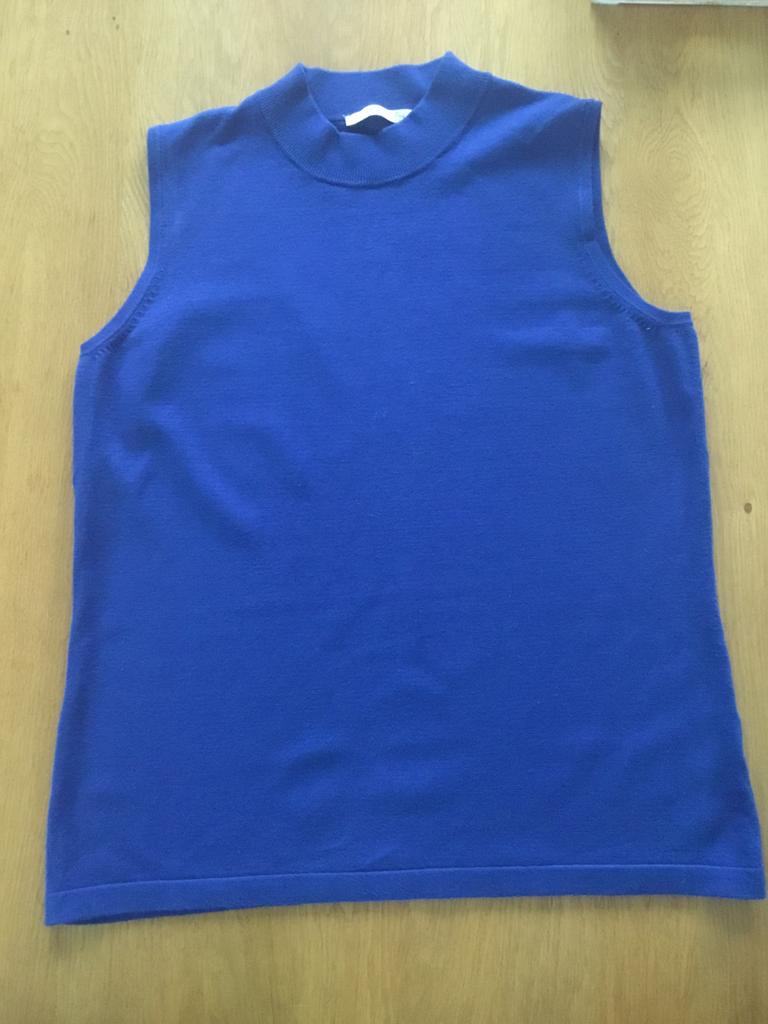 Betty Barclay mouwloze kobaltblauwe coltrui trui 44, Ophalen of Verzenden, Zo goed als nieuw, Maat 42/44 (L), Blauw