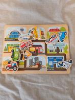 Houten puzzel met diverse voertuigen en routes, Ophalen