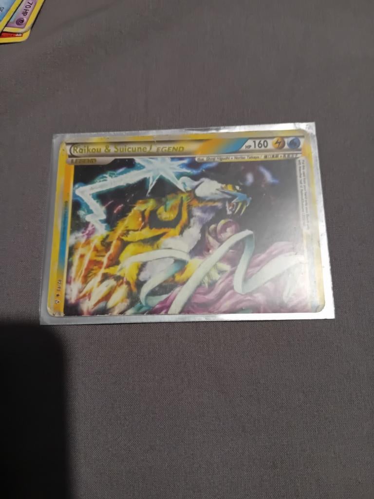 Pokemon Kaart Raikou & Suicune LEGEND, Ophalen of Verzenden, Zo goed als nieuw, Losse kaart, Foil