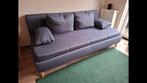 Slaapbank denim blauw stof met opbergruimte., Huis en Inrichting, Slaapkamer | Slaapbanken, Ophalen, Blauw, Tweepersoons, Zo goed als nieuw