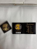 Zilveren American Eagle munten met 24k goud opdruk, Ophalen of Verzenden, Overige waardes, Losse munt, Goud