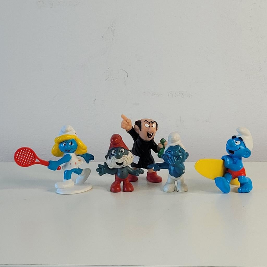 Set x 5 diverse smurfen jaren 90' 70', Verzamelen, Smurfen, Ophalen of Verzenden, Zo goed als nieuw, Verschillende Smurfen, Poppetje, Figuurtje of Knuffel