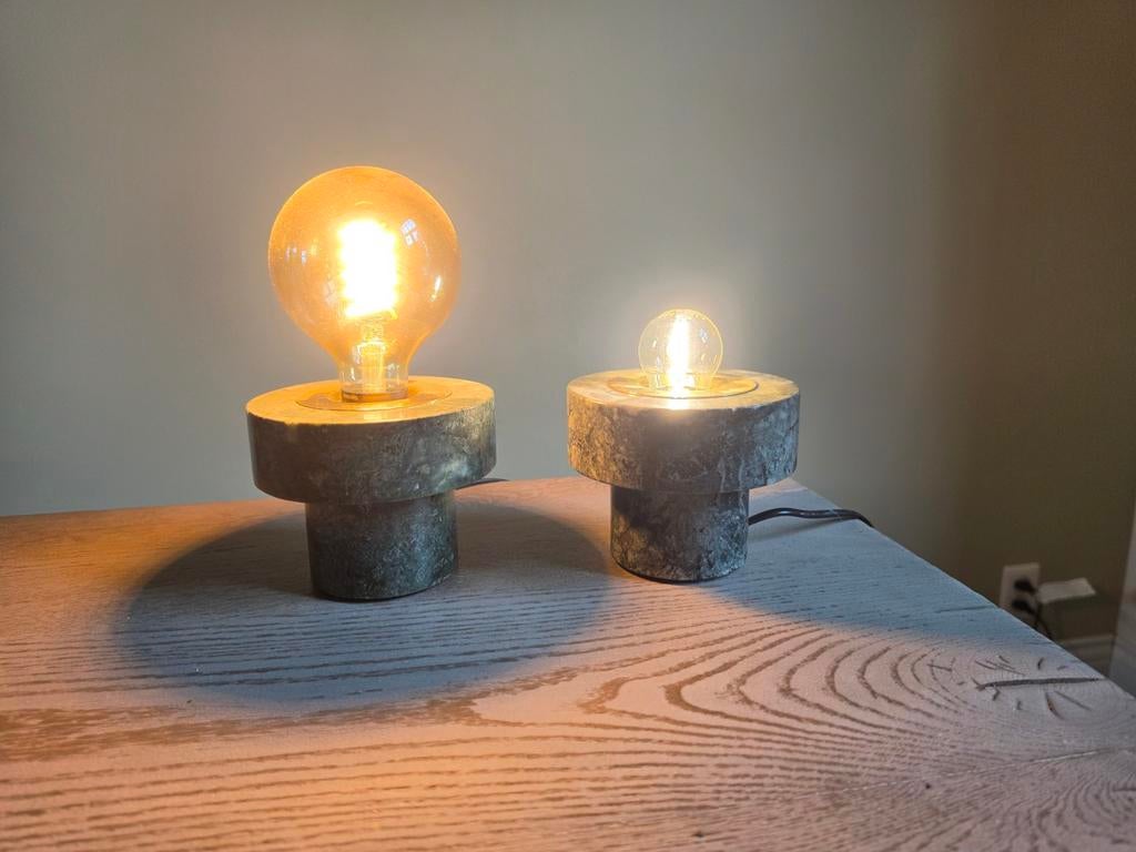 2 House Doctor groene marmeren lampjes, Huis en Inrichting, Overige materialen, Ophalen of Verzenden, Zo goed als nieuw, Modern, Scandinavisch, Marmer