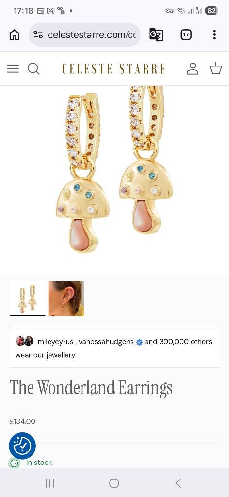 Celeste Starre 18ct Gold Plated Earring, Hangers, Nieuw, Ophalen of Verzenden, Goud