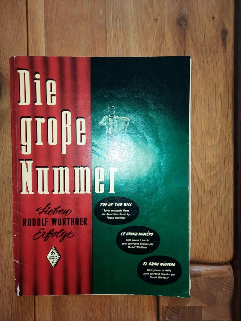 Accordeon:die grosse Nummer, sieben Erfolge-Rudolf Würthner, Ophalen of Verzenden, Gebruikt, Artiest of Componist, Accordeon