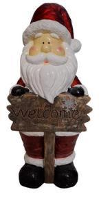 Welkom bord beeld kerstman deco beelden, Ophalen, Overige materialen, Nieuw, Nb