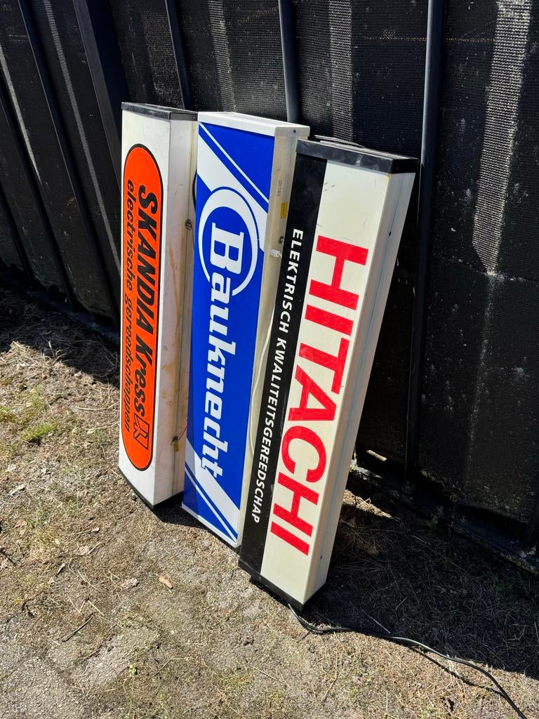 Vintage Lichtbakken: Skandia, Bauknecht, Hitachi Reclame, Ophalen, Gebruikt, ., Lichtbak of (neon) lamp