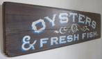 Handgeschilderd reclamebord krab/kreeft/vis winkel/garnaal, Reclamebord, Nieuw, DeKameraadschap, Dj.kammeraat@telfort.nl