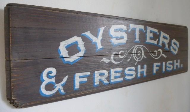 Handgeschilderd reclamebord krab/kreeft/vis winkel/garnaal, Verzamelen, Merken en Reclamevoorwerpen, Nieuw, Reclamebord, Ophalen of Verzenden