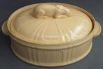 Omstreeks1880 VROEGE Pate Bak Pot Konijn Haas op het deksel, Ophalen of Verzenden