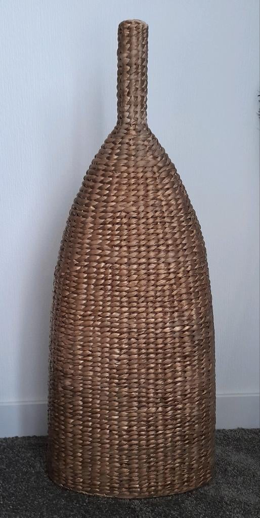 Goudkleurige Rotan Vaas, 90 cm hoog, Huis en Inrichting, Woonaccessoires | Vazen, Ophalen, Overige materialen, Gebruikt, Overige kleuren