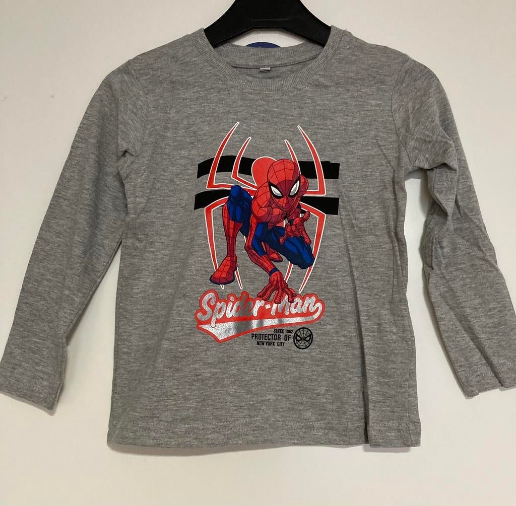 Nieuw Spider-Man marvel longsleeve grijs maat 116, Kinderen en Baby's, Kinderkleding | Maat 116, Ophalen of Verzenden, Nieuw, Jongen