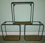 3 zwarte metalen vierkante wandrekjes 17,5x17,5x10cm, Ophalen, Gebruikt