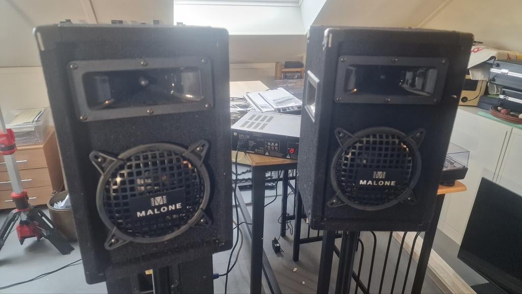 Luispreker set 4 stuks 250 en 600 Watt, Zo goed als nieuw, 120 watt of meer, Front, Rear of Stereo speakers, Ophalen