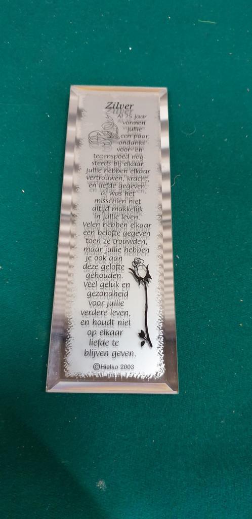 spreuktegel van glas, Ophalen of Verzenden, 'T Olde Gre-j, Info@toldegrej.nl, Endepoelstraat 20f Didam