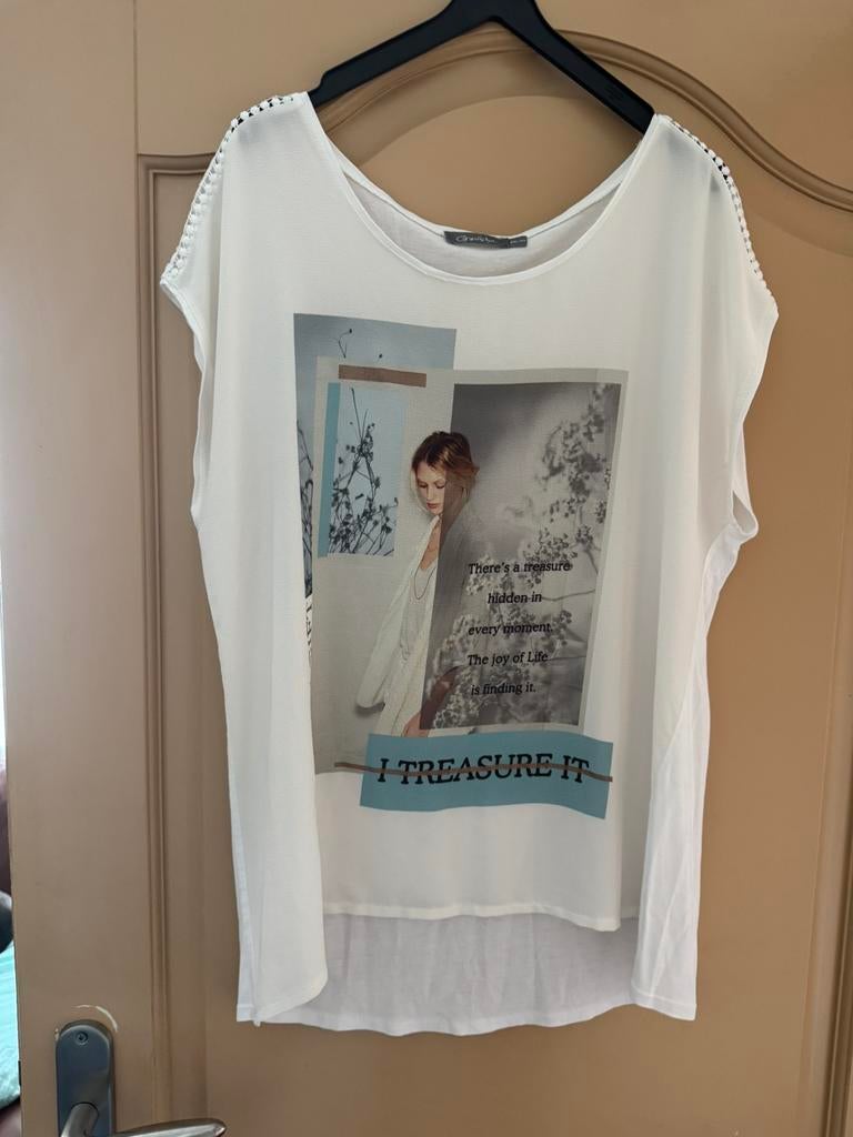 Supermooi wit shirt van Geisha maat 44 zgan, Kleding | Dames, T-shirts, Wit, Maat 42/44 (L), Ophalen of Verzenden, Zo goed als nieuw