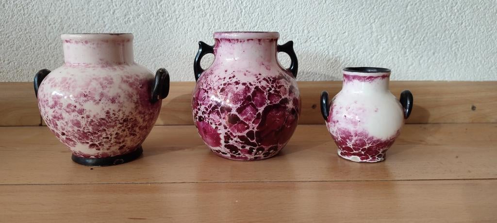 3 kruiken of vazen met uniek patroon, Antiek en Kunst, Curiosa en Brocante, Ophalen