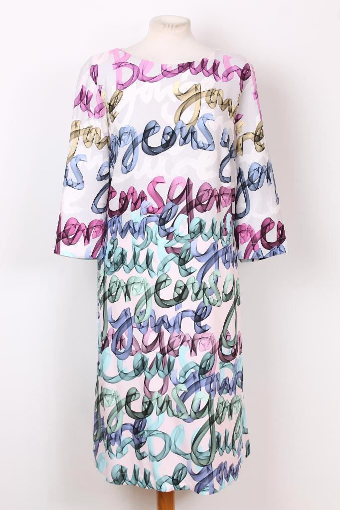 Lente! Multicolor jurk RIANI maat 42, Kleding | Dames, Jurken, Zo goed als nieuw, Maat 42/44 (L), Overige kleuren, Knielengte