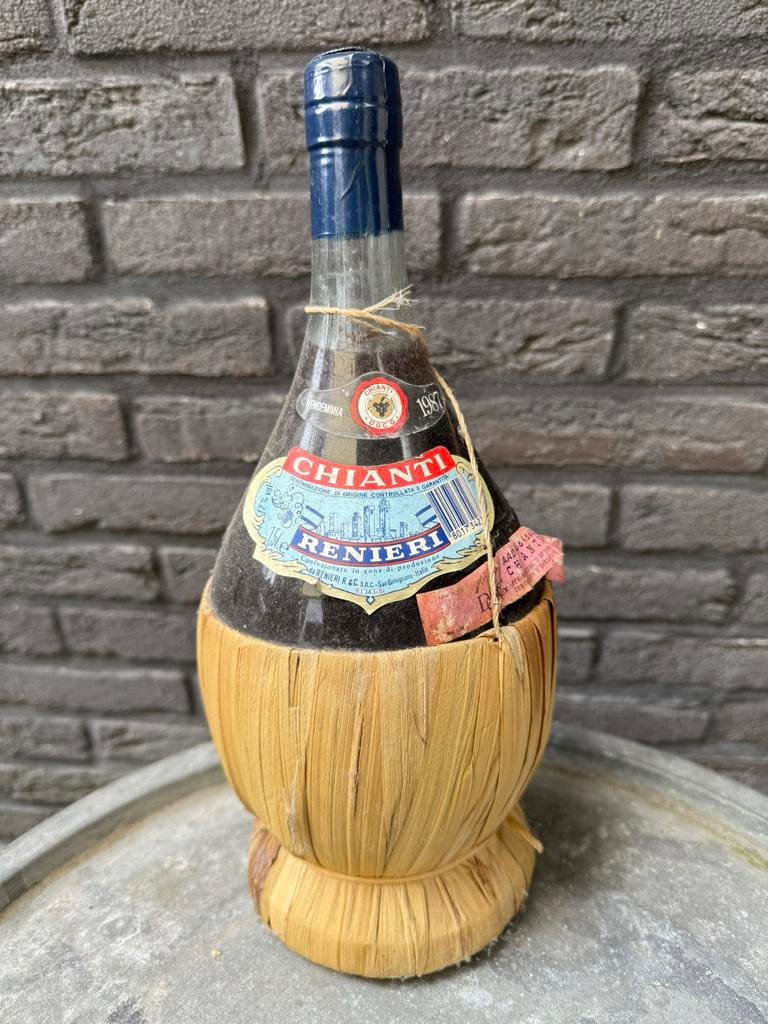 Mandfles Chianti Renieri uit 1987, Zo goed als nieuw, Rode wijn, Italië, Ophalen of Verzenden