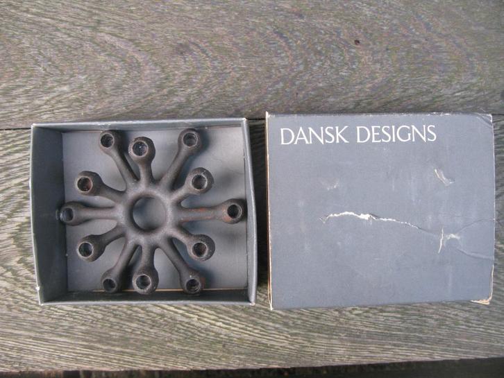 KANDELAAR "SPIDER" DEENS DESIGN 1950 MET DOOS, Huis en Inrichting, Woonaccessoires | Kandelaars en Kaarsen, Gebruikt, Kandelaar