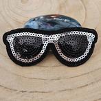 Strijk embleem applicatie patch Pailletten zonnebril zilver, D, Verzenden, Nieuw, D