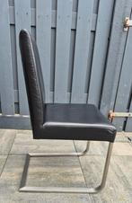 6 leren antraciet eetkamer stoelen, Huis en Inrichting, Stoelen, Ophalen, Grijs, Vijf, Zes of meer stoelen