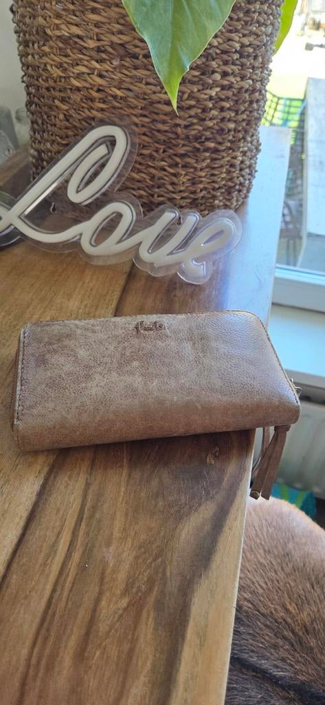 Fab portemonnee met roze binnenkant, Sieraden, Tassen en Uiterlijk, Portemonnees, Ophalen of Verzenden, Gebruikt, Bruin, Overige merken