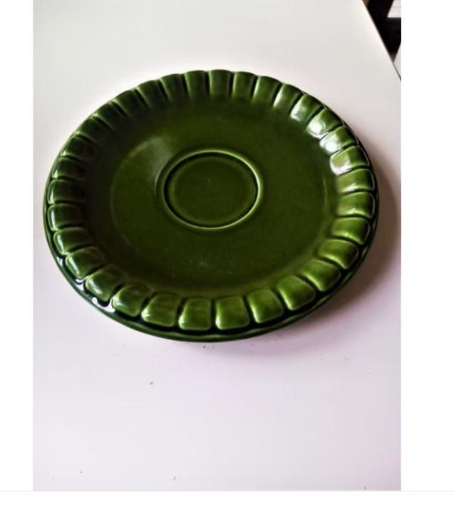 vintage mosgroen staffel stoneware Germany  schotel, Ophalen of Verzenden