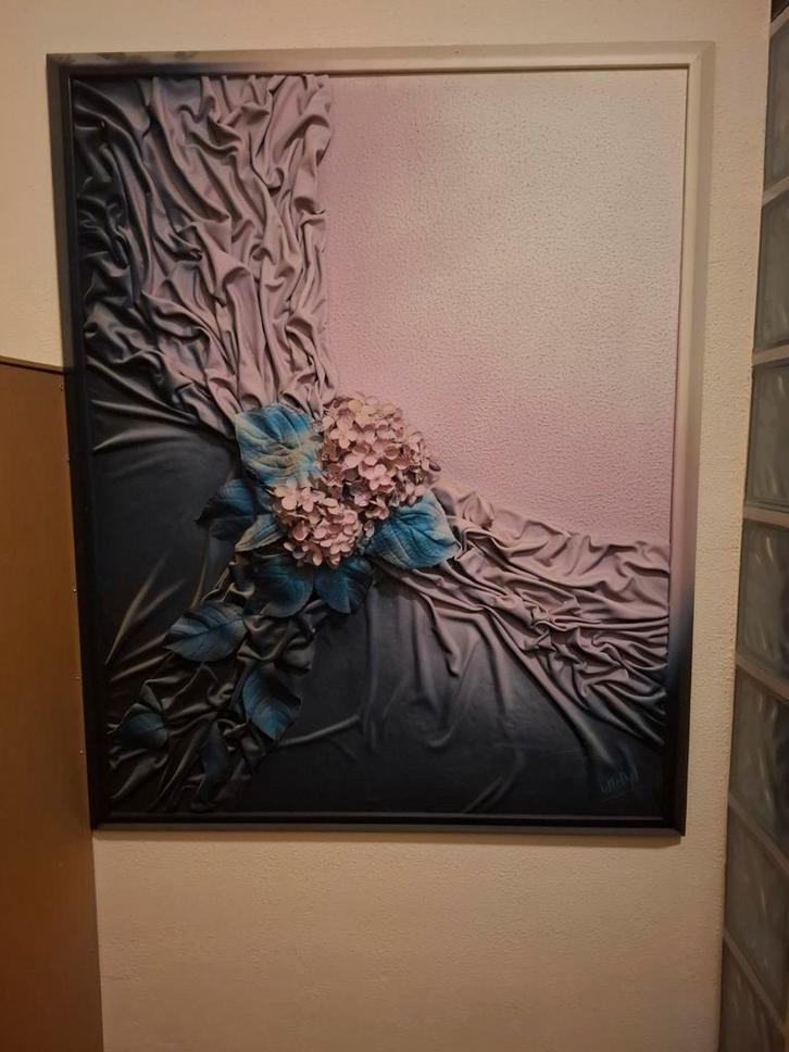 3D Schilderij met Bloemen van W. Kerkhof, Antiek en Kunst, Kunst | Overige Kunst, Ophalen