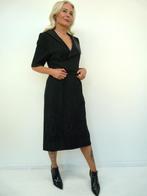 *Abfab Vintage Zwarte Elegante Jurk met Satijnen Kraag 40*, Maat 38/40 (M), Zwart, Ophalen of Verzenden, Zo goed als nieuw