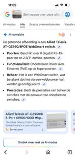 Allied Telesis AT-GS950/8POE WebSmart switch, Ophalen, Gebruikt