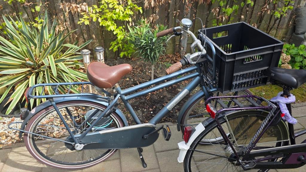 Stevige stadsfiets met voordrager en krat, Ophalen of Verzenden, Gebruikt, Overige merken