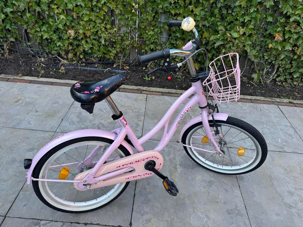 Alpina Ocean M 18 inch Meisjesfiets - Crystal Pink, Fietsen en Brommers, Fietsen | Meisjes, Ophalen, Gebruikt, 18 inch, Handrem
