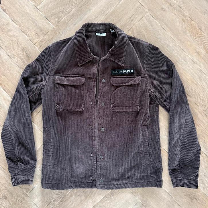 Daily Paper Cargo Coach Jacket corduroy bruin XS, Kleding | Heren, Jassen | Zomer, Zo goed als nieuw, Maat 46 (S) of kleiner, Bruin