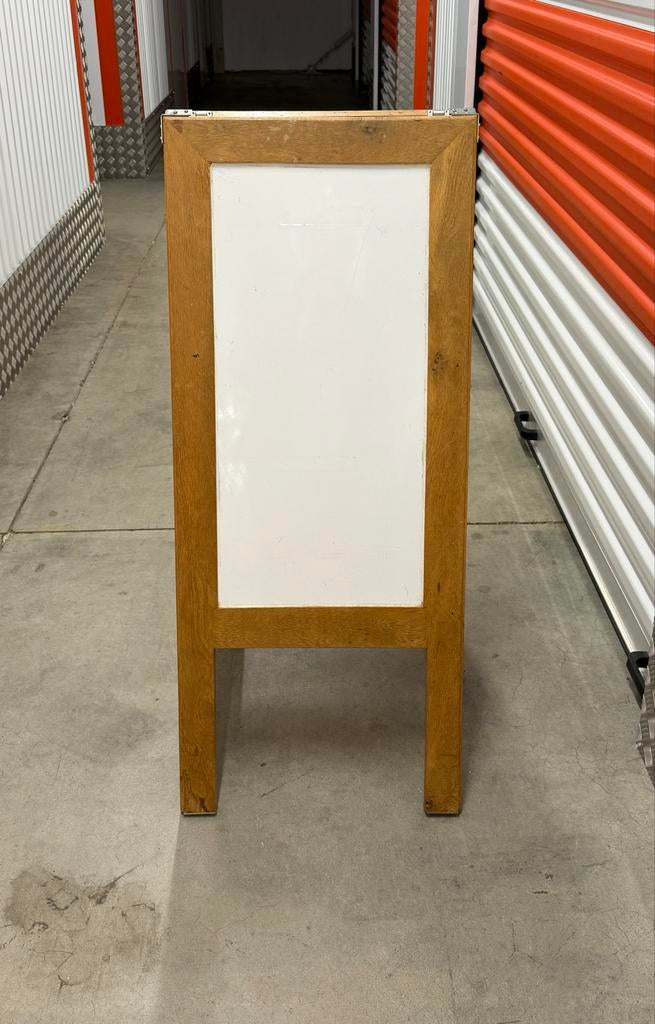 Reclamebord met houtenframe, Antiek en Kunst, Curiosa en Brocante, Ophalen