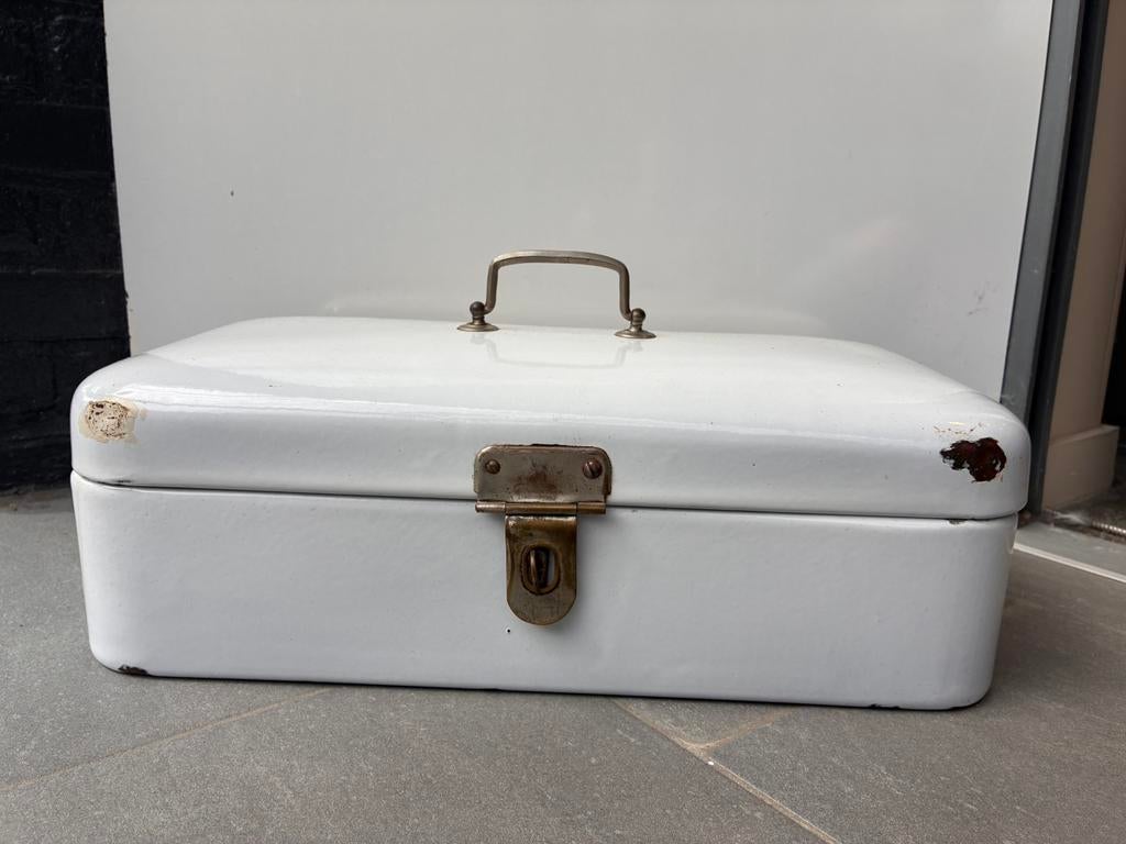 Vintage broodtrommel van Emaille, Ophalen of Verzenden