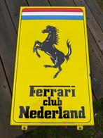 Origineel oud emaille reclame bord - Ferrari Club Nederland, Ophalen of Verzenden, Gebruikt, Reclamebord
