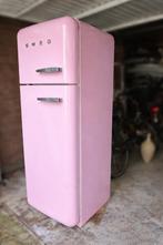 Smeg rosé koelvriescombinatie, Witgoed en Apparatuur, Koelkasten en IJskasten, Ophalen, Gebruikt, 200 liter of meer, 60 cm of meer