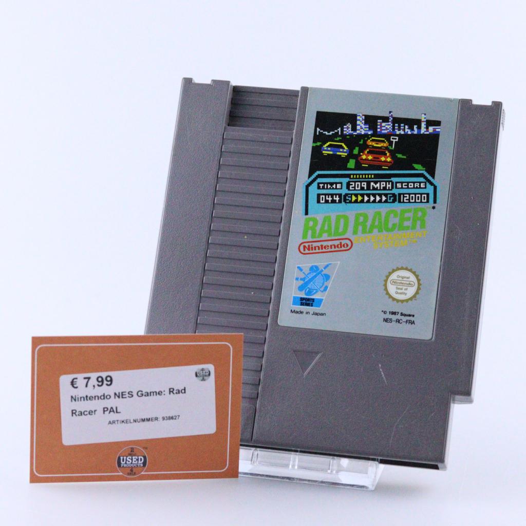 Nintendo NES Game: Rad Racer  PAL, Nintendo, Zo goed als nieuw, Support@nintendo.com, 11-1 Hokotate-cho, Kamitoba, Minami-ku
Kyoto 601-8501
Japan