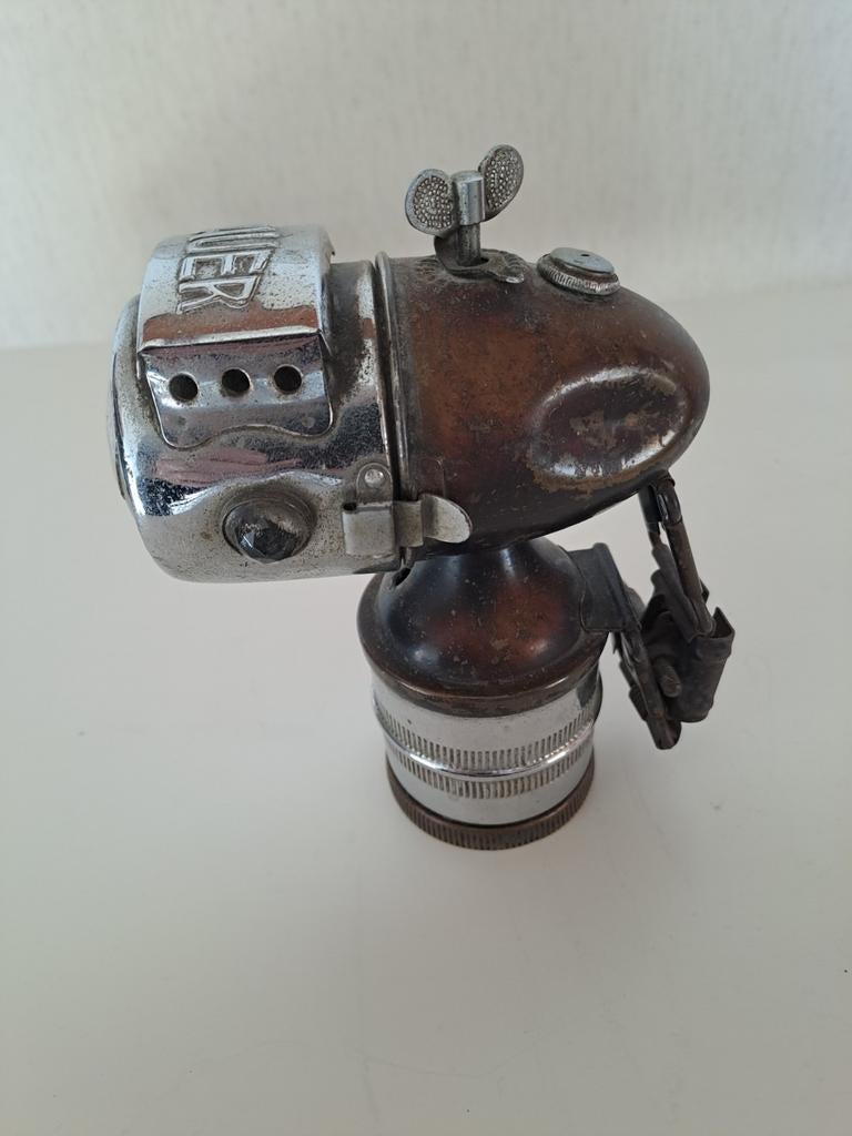 Vintage Bauer carbid fietslamp, Ophalen, Gebruikt, Bauer