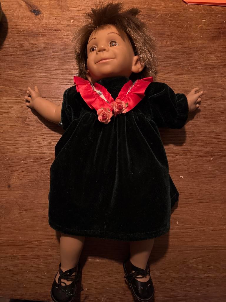 Vintage Storch-D pop (40 cm) – West-Duitsland '50/'60 – DBP, Verzamelen, Poppen, Ophalen of Verzenden, Gebruikt, Pop